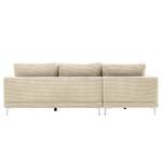 Ecksofa Aniaro Cordstoff Poppy: Beige  - Longchair davorstehend links - Aluminium