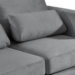 Ecksofa Aniaro Samt Onoli: Anthrazit - Longchair davorstehend links - Aluminium