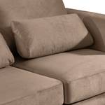 Ecksofa Aniaro Samt Onoli: Braun - Longchair davorstehend links - Aluminium