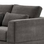 Ecksofa Aniaro Cordstoff Poppy: Grau - Longchair davorstehend links - Aluminium