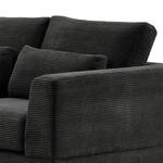 Ecksofa Aniaro Cordstoff Poppy: Anthrazit - Longchair davorstehend links - Aluminium