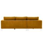 Ecksofa Aniaro Cordstoff Poppy: Senfgelb - Longchair davorstehend links - Aluminium