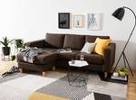 Ecksofa MAISON 2-Sitzer mit Longchair Webstoff - Webstoff Inas: Braun - Longchair davorstehend links