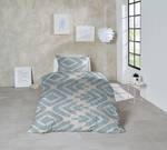 Satin-Bettwäsche Boho Baumwolle - Blau / Beige - 155 x 220 cm