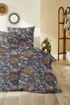 Parure de lit en flanelle fine Exciting Coton - Bleu / Marron - 135 x 200 cm