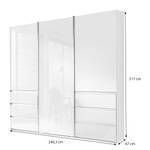 Schwebetürenschrank Malibu Glastür Weiß - 246 x 217 cm