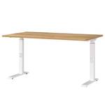 In hoogte verstelbaar bureau Downey Eikenhouten look/wit - Breedte: 140 cm