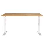 In hoogte verstelbaar bureau Downey Eikenhouten look/wit - Breedte: 140 cm