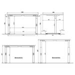 Bureau réglable en hauteur Downey Gris gaphite / Blanc - Largeur : 120 cm