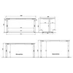 Höhenverstellbarer Schreibtisch Downey Kaschmir / Schwarz - Breite: 160 cm