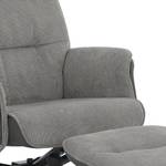 Relaxfauteuil Acous met hocker kunstleer/microvezel - grijs/zwart