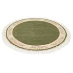 Vloerkleed Delia rond wol - Groen/beige