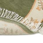 Vloerkleed Delia rond wol - Groen/beige