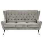 3-Sitzer Sofa CISSY Cord / Metall - Grau / Schwarz