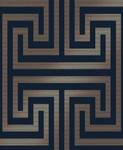 Vliestapete Metallic Greek Key Blau