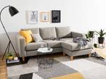 Ecksofa MAISON 2-Sitzer mit Longchair Webstoff Inas: Cappuccino - Longchair davorstehend rechts