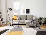 Ecksofa MAISON 2-Sitzer mit Longchair Webstoff Inas: Cappuccino - Longchair davorstehend rechts