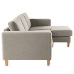 Ecksofa MAISON 2-Sitzer mit Longchair Webstoff Inas: Cappuccino - Longchair davorstehend rechts