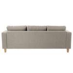 Ecksofa MAISON 2-Sitzer mit Longchair Webstoff Inas: Cappuccino - Longchair davorstehend rechts