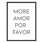 Afbeelding More Amor Por Favor massief beukenhout/acrylglas - zwart - 32 x 42 cm