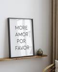 Afbeelding More Amor Por Favor massief beukenhout/acrylglas - zwart - 32 x 42 cm