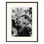 Afbeelding John F. Kennedy massief beukenhout/acrylglas - zwart - 73 x 93 cm