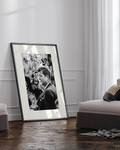 Afbeelding John F. Kennedy massief beukenhout/acrylglas - zwart - 73 x 93 cm