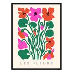 Afbeelding Les Fleurs I Love massief beukenhout/acrylglas - zwart - 73 x 93 cm