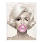 Quadro Marilyn Bubble Gum Faggio massello / Vetro acrilico - Bianco - 73 x 93 cm