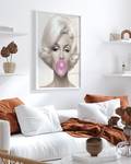 Tableau déco Marilyn Bubble Gum Hêtre massif / Plexiglas - Blanc - 63 x 83 cm