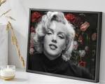 Afbeelding Marilyn Monroe with Flowers massief beukenhout/acrylglas - zwart - 42 x 52 cm