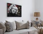 Bild Marilyn Monroe with Flowers Buche Massiv / Acrylglas - Schwarz - 52 x 62 cm