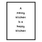 Afbeelding Happy Kitchen massief beukenhout/acrylglas - zwart - 73 x 93 cm