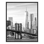 Afbeelding Brooklyn Bridge massief beukenhout/acrylglas - zwart - 42 x 52 cm