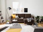 Ecksofa MAISON 2-Sitzer mit Longchair Webstoff - Webstoff Inas: Braun - Longchair davorstehend rechts