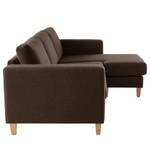 Ecksofa MAISON 2-Sitzer mit Longchair Webstoff - Webstoff Inas: Braun - Longchair davorstehend rechts