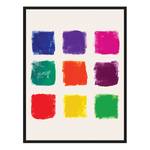 Tableau déco Grunge Colorful Squares Hêtre massif / Plexiglas - Noir - 73 x 93 cm