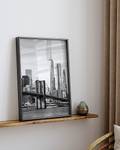 Afbeelding Brooklyn Bridge massief beukenhout/acrylglas - zwart - 32 x 42 cm