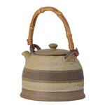 Theepot Solange keramiek/massief bamboehout - beige/bruin