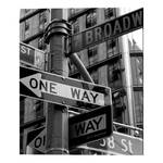 Quadro Crowded Street Sign Manhattan Alluminio - Multicolore