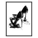 Quadro Black Leather High Heels Faggio massello / Vetro acrilico - Nero