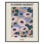 Afbeelding Paris Flower Market massief beukenhout/acrylglas - zwart - 52 x 62 cm