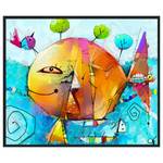 Quadro The Colorful Fish Faggio massello / Vetro acrilico - Nero - 52 x 62 cm