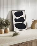 Bild Black Round Shapes Buche Massiv / Acrylglas - Schwarz - 42 x 52 cm