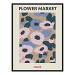 Afbeelding Paris Flower Market massief beukenhout/acrylglas - zwart - 73 x 93 cm