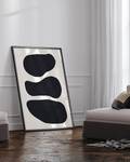 Quadro Black Round Shapes Faggio massello / Vetro acrilico - Nero - 73 x 93 cm