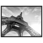 Quadro Eiffel Tower Against Sun Faggio massello / Vetro acrilico - Nero - 73 x 93 cm