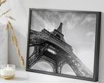 Bild Eiffel Tower Against Sun Buche Massiv / Acrylglas - Schwarz - 42 x 52 cm