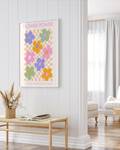 Quadro Flower Power Faggio massello / Vetro acrilico - Bianco - 73 x 93 cm