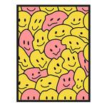 Bild Funny Crazy Smiles Buche Massiv / Acrylglas - Schwarz - 73 x 93 cm